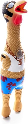 Charming Pet Squawkers Holiday Earl Latex Rubber Chicken Interactive Dog Toy, Large in Kuwait