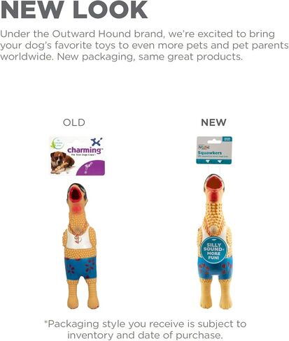 Charming Pet Squawkers Holiday Earl Latex Rubber Chicken Interactive Dog Toy, Large in Kuwait