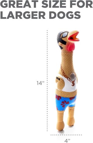 Charming Pet Squawkers Holiday Earl Latex Rubber Chicken Interactive Dog Toy, Large in Kuwait