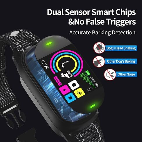 Tesitehi Dog Bark Collar, Bark Collar for Small Medium Large Dogs, Smart AI Dual Recognition Anti Bark Collar, Rechargeable Automatic Stop Dog Barking Collars with 3 Adjustable Shock Modes Activated in Kuwait