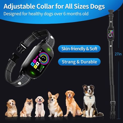 Tesitehi Dog Bark Collar, Bark Collar for Small Medium Large Dogs, Smart AI Dual Recognition Anti Bark Collar, Rechargeable Automatic Stop Dog Barking Collars with 3 Adjustable Shock Modes Activated in Kuwait