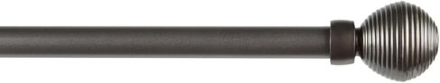Exclusive Home Modern Layer 1" Curtain Rod and Coordinating Finial Set, Matte Silver, Adjustable 66"-120" in Kuwait