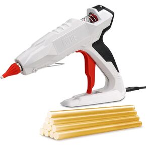 مسدس غراء صناعي من KeLDE - مسدس غراء ساخن احترافي عالي التحمل بقدرة 300 وات مع 10 قطع من أعواد الغراء الساخن عالية الالتصاق للمشاريع الصناعية والنجارة وإصلاح المنازل والحرف اليدوية in Kuwait