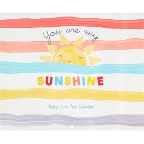C.R. Gibson BA3-24545 You are My Sunshine Gender Neutral Baby's First Year Keepsake Calendar, 11" W x 18" H Open, Multicolor in Saudi Arabia