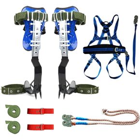 WMLBK Adjustable Tree Climbing Spikes with 5 Point Safety Belt Lanyard, Tree Climbing Spike Set Tool - Tree Climbing Gear Non-Slip Pedal for Picking Fruit, Indoor and Outdoor Sports in Kuwait