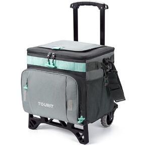 TOURIT 50-Can Collapsible Rolling Cooler Leakproof Insulated Soft Cooler Bag with Wheels and All-Terrain Cart for Beach, Camping, Patio Travel, Outdoor, Ball Fields in Kuwait