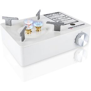 McKay Camping Stove with Carry Case | Extra High Output, Single Burner Butane Stove Hiking & Camping Accessories, Emergency Preparedness Portable Outdoor Camp Stove, Propane Burner 11942 BTUs| White in Saudi Arabia