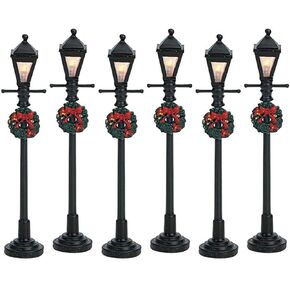 Lemax Christmas Village Gas Lantern Street Lamp Set of 6 Battery Operated (4.5V) - 64499 in Saudi Arabia