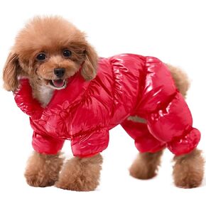 AOFITEE Dog Coat, Waterproof Dog Jacket for Winter, Fullbody Dog Coats Snowsuit, Windproof Puppy Down Jacket Puffer Coat, Fleece Winter Vest for Dogs, Cold Weather Dog Coats for Small Dogs, Black, M
