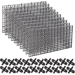 مجموعة فواصل بلاستيكية لحوض السمك مكونة من 10 قطع من جياهمويج، موزع ضوء لقفص البيض الاسود وصينية سفلية ولوح عزل شبكي مع 20 مشبك فاصل لحوض السمك، اسود in Kuwait