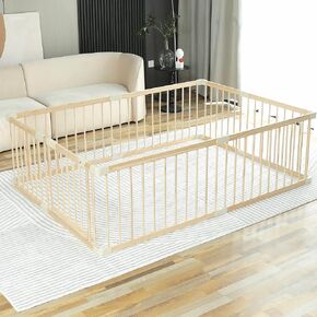 قلم لعب للأطفال من Conababy Baby Playpen Play Pen Wood كبير، أقلام لعب للأطفال الرضع والأطفال الصغار في الأماكن المغلقة، ساحات لعب الأطفال، منطقة صالة الألعاب الرياضية، دبوس لعب للعناية النهارية بالطفل (160 × 180 سم)... in Kuwait