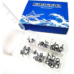 Kalavarma Fishing Rod LS Guides Super Small Ceramic Center Ringed Fishing Rod Guides Casting/Spinning Rod Guides Ceramics Stainless Steel 60pcs