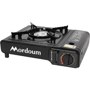 Camping Stove Portable Single Stove Butane Portable Butane Stove for Camping, Picnics, Outdoor, Fishing, BBQ. Electronic Ignition, Brass Burner, Portable Gas Grill Mini Aluminum Material in Saudi Arabia