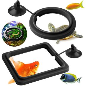 Molain Fish Feeding Ring, 2 Pieces Fish Feeder Aquarium Fish Turtle Tank Accessories Food Feeder Circle for Guppy, Bettas, Goldfish, Turtle (Blue)