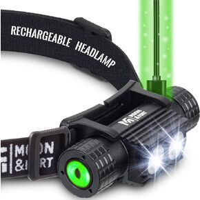 Moon & Fort Ultra Bright LED Rechargeable Headlamp - 1000 Lumen Headlamp Rechargeable high Capacity 2000 MAH Batteries - Camping, Running, Fishing, Hiking Head Lights for Forehead (6 Unique Modes) in Saudi Arabia
