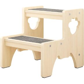مقعد خشبي للأطفال الصغار، مقعد بوداني ذو خطوتين للبالغين مع 4 وسادات مضادة للانزلاق وسجادتين، مقعد خشبي لحوض الحمام، ومقاعد المطبخ والتدريب على استخدام الحمام في غرفة النوم (طبيعي) in Kuwait