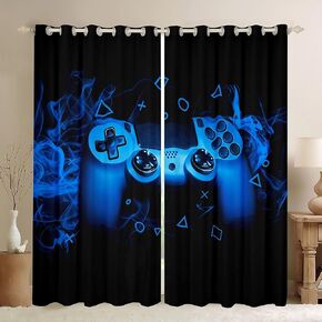 Feelyou Gamer Curtains for Bedroom Teens Boys Gaming Curtain Gamepad Home Decor Player Video Game Thermal Insulated Window Drapes Kids Grommet Treatment Black Blue Grey 38W X 45L 2 Panels in Kuwait