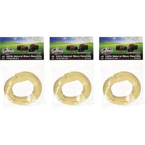 تاسمان ناتشورال بافلو (بيسون) يمضغ على أساس الكولاجين - 3 حلقات متوسطة. بديل الجلود الخام التقليدية in Kuwait