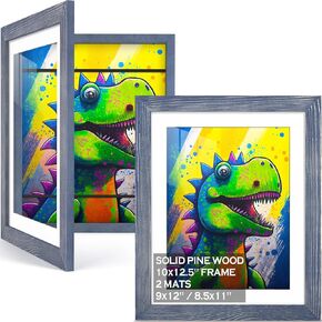 tiblue 2 حزم إطارات فنية للأطفال للأطفال عرض فني لإطارات الأعمال الفنية للأطفال عرض الأعمال الفنية 9x12 أو 8.5x11 مع حصيرة، 10x12.5 بدون حصيرة إطار فني للأطفال فتحة أمامية تحمل 50 - أفقي وعمودي in Kuwait