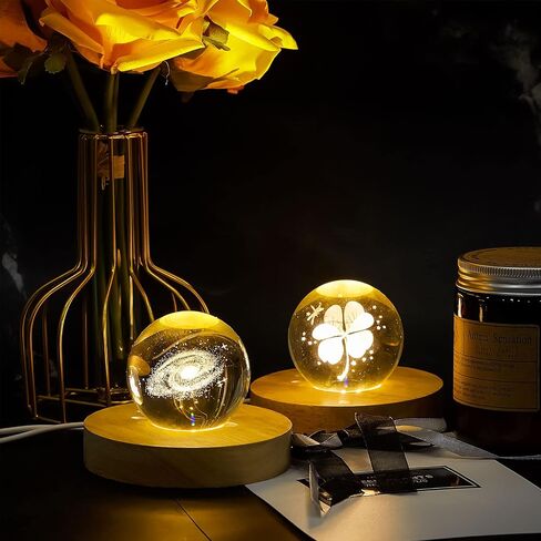 Honoson 2 قطعة قاعدة عرض خشبية خفيفة قاعدة عرض LED خشبية قاعدة زجاجية كريستالية حامل عرض LED خشبي لفن الراتنج الزجاجي الكريستالي ثلاثي الأبعاد (مربع، مستدير) in Kuwait