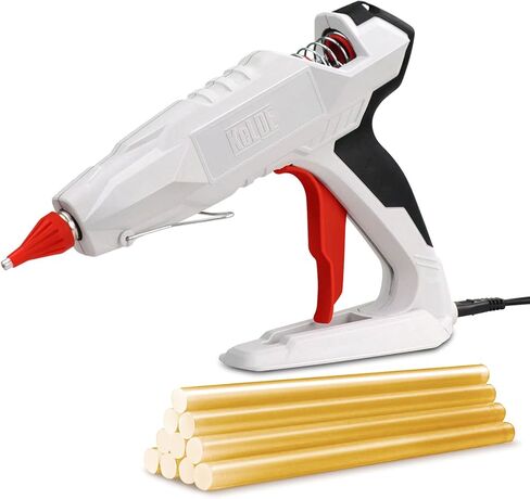 مسدس غراء صناعي من KeLDE - مسدس غراء ساخن احترافي عالي التحمل بقدرة 300 وات مع 10 قطع من أعواد الغراء الساخن عالية الالتصاق للمشاريع الصناعية والنجارة وإصلاح المنازل والحرف اليدوية in Kuwait