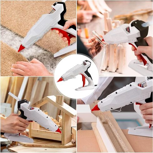 مسدس غراء صناعي من KeLDE - مسدس غراء ساخن احترافي عالي التحمل بقدرة 300 وات مع 10 قطع من أعواد الغراء الساخن عالية الالتصاق للمشاريع الصناعية والنجارة وإصلاح المنازل والحرف اليدوية in Kuwait