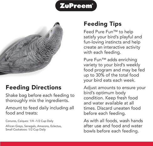 طعام الطيور النقي من زوبريم للببغاوات والكونيور، 2 رطل (عبوة من 2) - مزيج من الفاكهة، وكريات خليط الفاكهة، والخضروات، والمكسرات لطائر الكايك، والرمادي الأفريقي، والسنغال، والأمازون، والإيكليكتوس، والكوكاتو in Kuwait