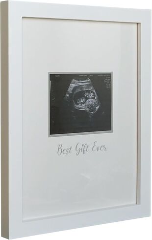 HAMUIERS Sonogram Signature Frame كتاب الضيوف، إطار تذكار للصور بالموجات فوق الصوتية، بدائل كتاب ضيوف استحمام الطفل، ديكور حفلات استحمام الطفل محايد جنسانيًا، هدية للأمهات المتوقعات، أبيض in Kuwait