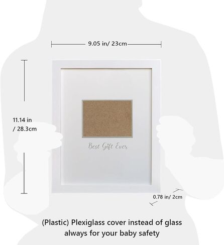 HAMUIERS Sonogram Signature Frame كتاب الضيوف، إطار تذكار للصور بالموجات فوق الصوتية، بدائل كتاب ضيوف استحمام الطفل، ديكور حفلات استحمام الطفل محايد جنسانيًا، هدية للأمهات المتوقعات، أبيض in Kuwait