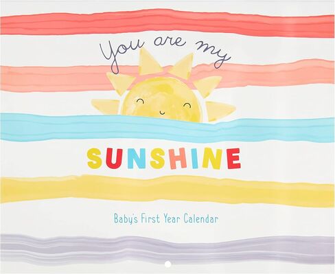 C.R. Gibson BA3-24545 You are My Sunshine Gender Neutral Baby's First Year Keepsake Calendar, 11" W x 18" H Open, Multicolor in Saudi Arabia