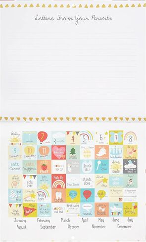 C.R. Gibson BA3-24545 You are My Sunshine Gender Neutral Baby's First Year Keepsake Calendar, 11" W x 18" H Open, Multicolor in Saudi Arabia