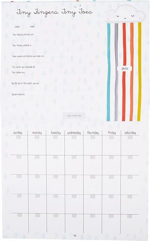 C.R. Gibson BA3-24545 You are My Sunshine Gender Neutral Baby's First Year Keepsake Calendar, 11" W x 18" H Open, Multicolor in Saudi Arabia