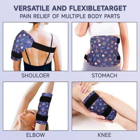 وسادة تدفئة قابلة لإعادة الاستخدام في الميكروويف من ليكالوس للركبتين والأكتاف والمعدة والظهر مع حرارة رطبة، ولف بذر الكتان للرقبة والكتف للتشنجات والعضلات والمفاصل والركبتين والظهر والرقبة والكتفين in Kuwait