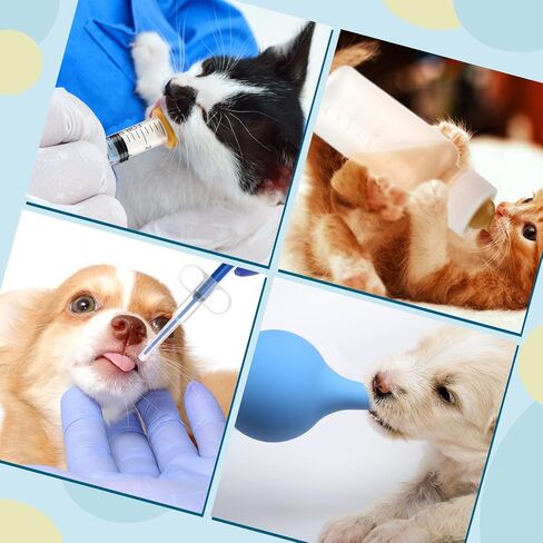 67 Pcs Puppy Kitten Whelping Supplies Kit for Puppies Birth, Newborn Pet Whelping Kit Includes Collars Feeding Nipple Bottle Record Keeping Charts Bulb Aspirator Cord Clamp Scissor Stethoscope Gloves in Saudi Arabia
