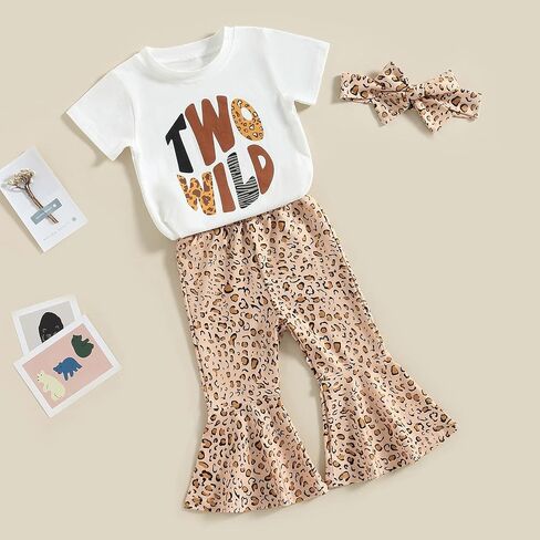 Toddler Baby Girl Birthday Outfits 1st 2nd 3rd 4th 5th Groovy Tshirt Tops Flared Pants with Headband Set in Saudi Arabia