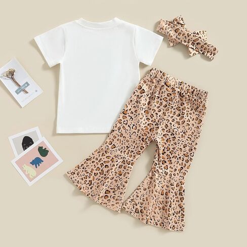 Toddler Baby Girl Birthday Outfits 1st 2nd 3rd 4th 5th Groovy Tshirt Tops Flared Pants with Headband Set in Saudi Arabia