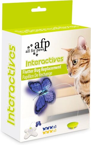 ALL FOR PAWS، بدائل رفرفة الفراشة التفاعلية للقطط لألعاب كيتي إثراء الدوار، إعادة الملء - 6 عبوات in Kuwait