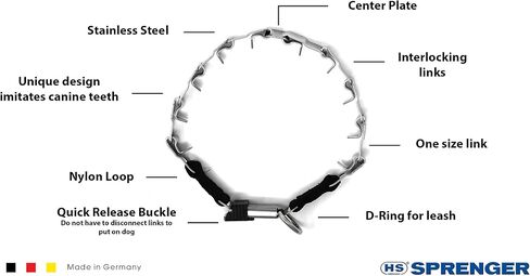 Herm Sprenger Neck Tech Stainless Steel Prong Dog Training Collar with Quick Release Buckle Pet Pinch Collar No-Pull Collar for Dogs Made in Germany 24 inches in Saudi Arabia