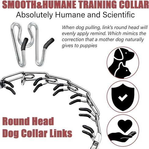 طوق للكلاب بدون سحب - طوق تدريب للكلاب مع أطراف مريحة، طوق بإبزيم معدني سريع التحرير وقابل للتعديل، أداة مشي للكلاب للسلالات الصغيرة والمتوسطة والكبيرة - سلسلة معدنية للكلاب in Kuwait