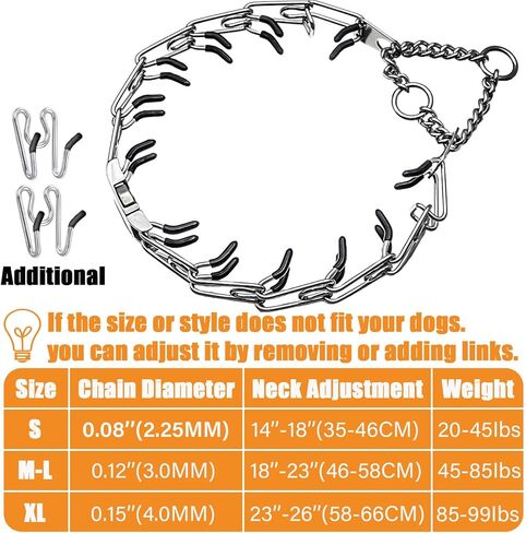 طوق للكلاب بدون سحب - طوق تدريب للكلاب مع أطراف مريحة، طوق بإبزيم معدني سريع التحرير وقابل للتعديل، أداة مشي للكلاب للسلالات الصغيرة والمتوسطة والكبيرة - سلسلة معدنية للكلاب in Kuwait