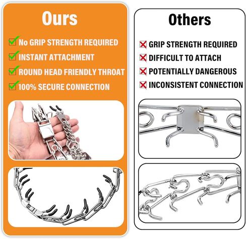 طوق للكلاب بدون سحب - طوق تدريب للكلاب مع أطراف مريحة، طوق بإبزيم معدني سريع التحرير وقابل للتعديل، أداة مشي للكلاب للسلالات الصغيرة والمتوسطة والكبيرة - سلسلة معدنية للكلاب in Kuwait