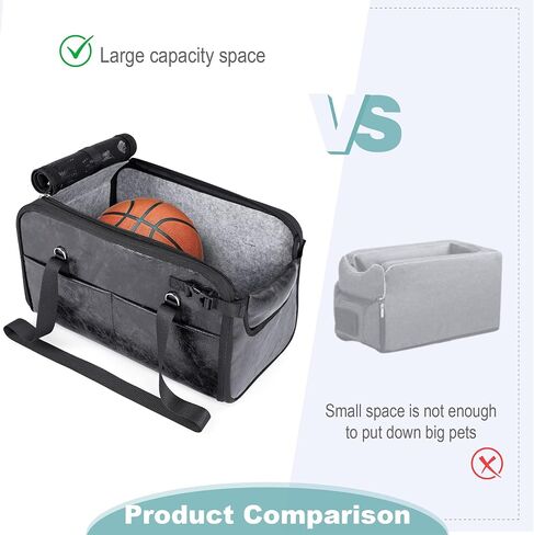 Pet Dog Car Seat for Small Dog Large Center Console Dog Car Seat for Puppy Cat Dog Travel Protable Booster Seat Anti-Slip Dog Car Bed Carseat PU Leather 0-22 lbs Gray in Saudi Arabia