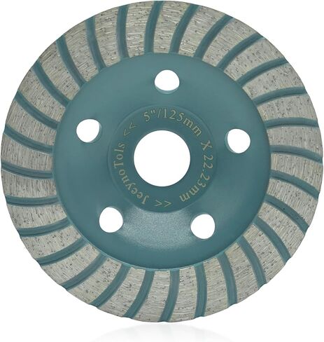 عجلة طحن الماس الخرسانية من JeeynoTols - عجلة طحن توربو بقطر 4.5 بوصة/115 مم لطحن/تلميع/تنظيف سطح الجرانيت والخرسانة والحجر والأسمنت والرخام وأربور الصخور 7/8 بوصة in Saudi Arabia