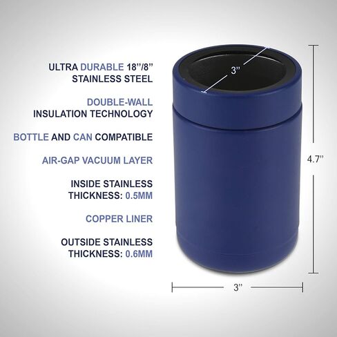 Tahoe Trails 12 oz Stainless Steel Double Wall Vacuum Insulated Can Cooler (Blue) in Kuwait