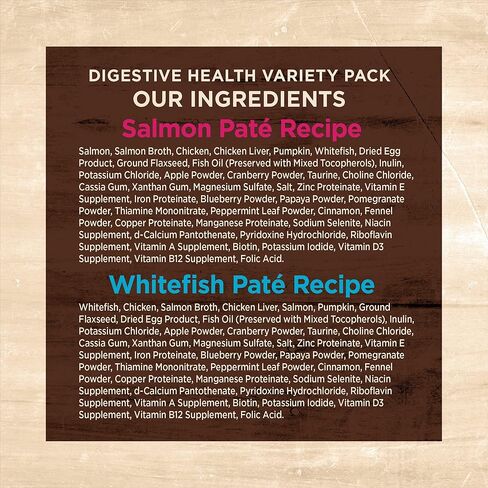 Wellnes CORE طعام القطط الرطب الطبيعي الخالي من الحبوب لصحة الجهاز الهضمي، المعدة الحساسة، سهل الهضم (حزمة متنوعة من سمك السلمون/السمك الأبيض، علبة 3 أونصة، 12 عبوة) in Kuwait