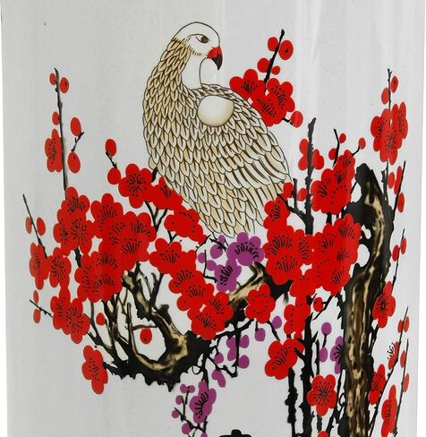 Red Lantern 24" Satsuma Peacock Porcelain Umbrella Stand, 2 Foot in Saudi Arabia