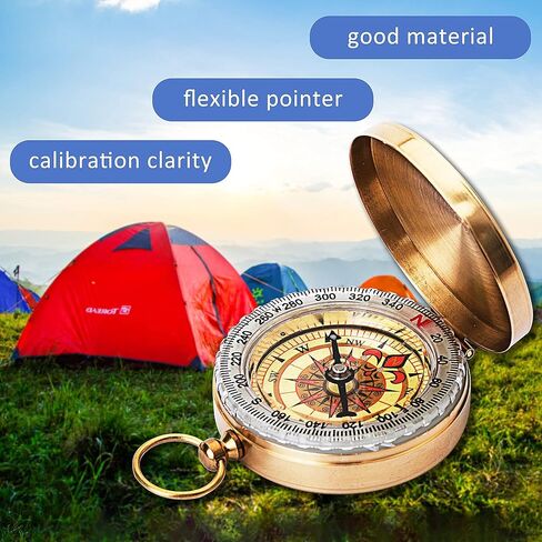 Bahfir Camping Survival Compass for Hiking, Pocket Compass for Kids, Glow in The Dark Compass for Camping Hunting, Outdoor Military Navigation Tool in Saudi Arabia
