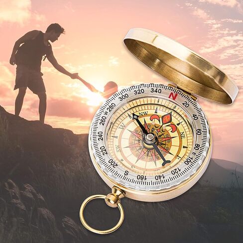 Bahfir Camping Survival Compass for Hiking, Pocket Compass for Kids, Glow in The Dark Compass for Camping Hunting, Outdoor Military Navigation Tool in Saudi Arabia