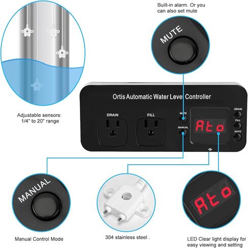 نظام اغلاق تلقائي، وحدة اعادة تعبئة المياه من اوريتيس للتحكم في مستوى المياه وتغيير المياه تلقائيا لحوض السمك وحوض السباحة والمياه المالحة والعذبة، وحفر مضخة الحوض in Kuwait
