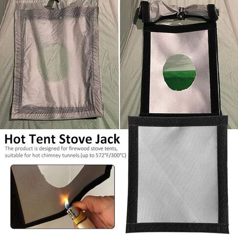 موقد هوت بييت موقد ، KKUYT 9 بوصة × 7.8 بوصة مربع من الخشب الحطب عالي المقاومة للاشتعال موقد أنابيب فرن مقاومة للحريق لخيم موقد الحطب in Kuwait